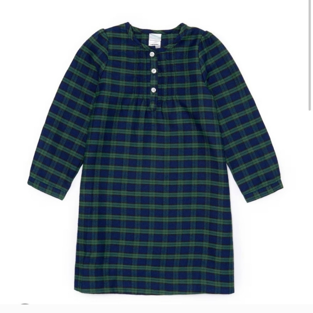 Edgehill Collection Girls Long Sleeve Plaid Pajama Gown